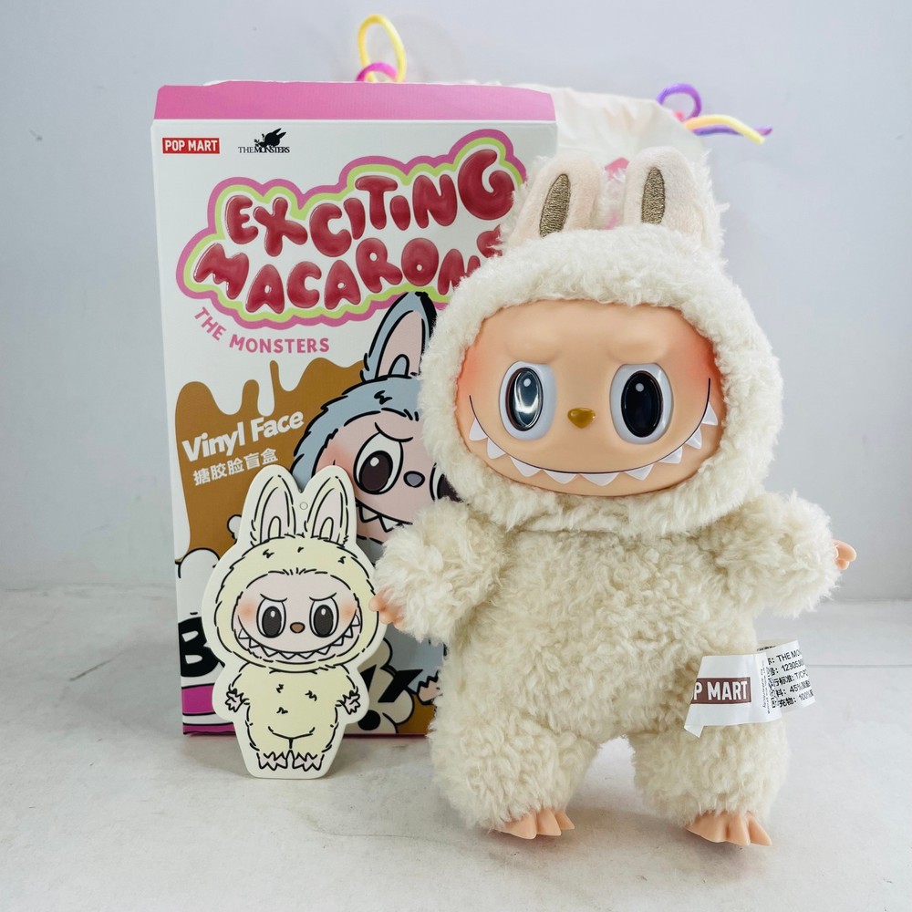 POP MART Labubu The Monsters Exciting Macaron Series Plush Dolls – Soymilk