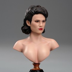 US 1/6 Female Head Sculpt Peggy Carter Carved Fit 12in Action Figure Body Model
