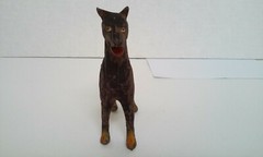 Vintage Doberman Pinscher 4 3/4″ Tall Rubber Dog Figure Hong Kong 1970’s