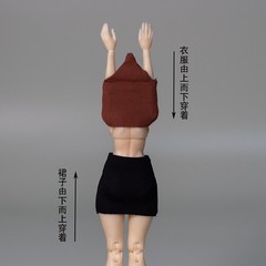 1/12 Sleeveless Top & Short Skirt Model Fit 6” Female Girl Figure Body