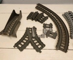 Thomas & Friends Train Set Lot 24pc – Engines, Cars, Curved & Switch Tracks