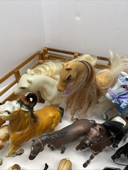 Lot Of 23 Toy Horse Figurines Toys W/ Fencing Accessories Random Assortment