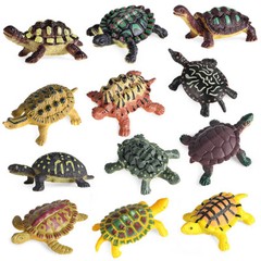 12pcs/set PVC Mini Sea Turtle Tortoise Toy Ocean Animal Figure Ornaments US