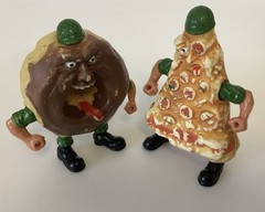 Vintage 1988 Mattel FOOD FIGHTERS 6 Loose Figures Much Wear No Accessories As-Is