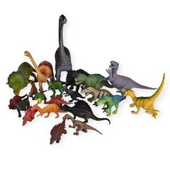 Dinosaur Toy Lot of 21 Mixed Age Size & Make Hard Plastic Prehistoric