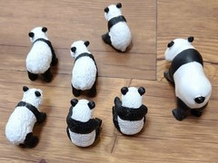 Eric Carle EC PVC 3” Panda Bear Figure Cake Topper, 6 Safari LTD Pandas Lot