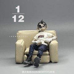 1/12 Scale Solid Color Fashionable Sofa Model Toy Fit 6in 9in Doll Action Figure