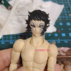 1/12 Demon Slayer Kaigaku Head Carving For 6″ Romankey VTOYS Figure Body
