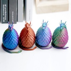 4PCS 3D Printed Dragon Egg Model,Articulated Animals figure,Toys Home Decor