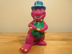 Vintage 1992 Lyons Group Barney Purple Dinosaur Coin Piggy Bank Back to School +