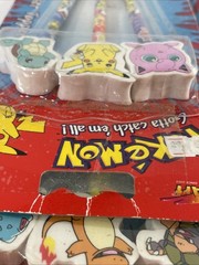 6 Pencils With Eraser Toppers Vintage 1999 Pokémon Gotta Catch ’em All! Rose Art