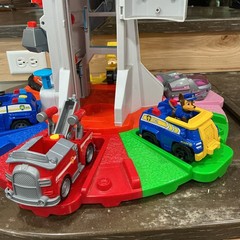Paw Patrol My Size 33″ Lookout Tower Tested 4 Figures 6 Vehicles Works Clean