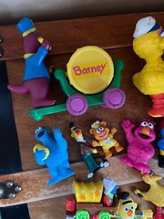 Large Mixed Lot of Plastic Rubber Vinyl Barney Sesame Street TV Character Play