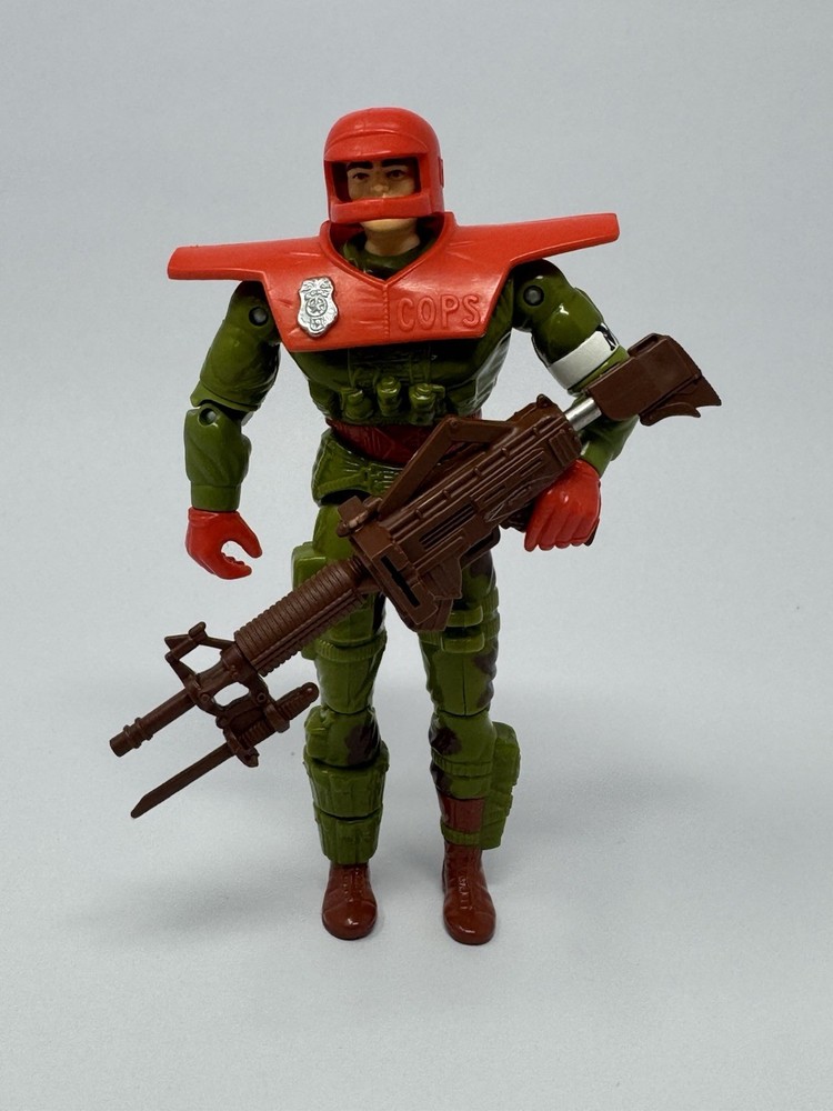 Cops N Crooks Vintage 1988 Hasbro Checkpoint 6” Figure with Gun Helmet Armor F2