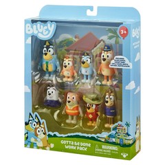 Bluey Gotta Be Done Work Pack 8 Figure Set 2.5-3″ Toy Characters for Ages 3+