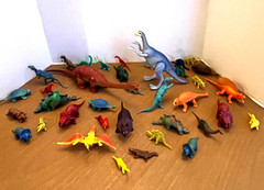 Lot of (37) DINOSAUR TOYS Assorted Sizes / Species PREHISTORIC FIGURINES Hobby
