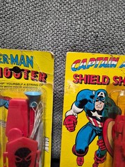 FUNSTUF Amazing Spider-Man Web Shooter and Captain America Shooter On Card. Nice