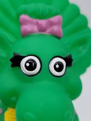 Vintage 1992 Barney Dino Baby Bop 7″ Plastic Piggy Coin Bank Lyons Group