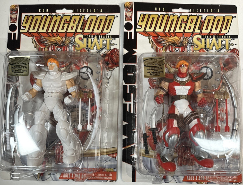 Set of 2 Youngblood Team Leader Shaft Terrell Red/White Action Figures (05Y)