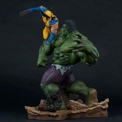 IN US Hulk VS Wolverine Action Figure PVC Toy Model Statue Collection Gift 13”