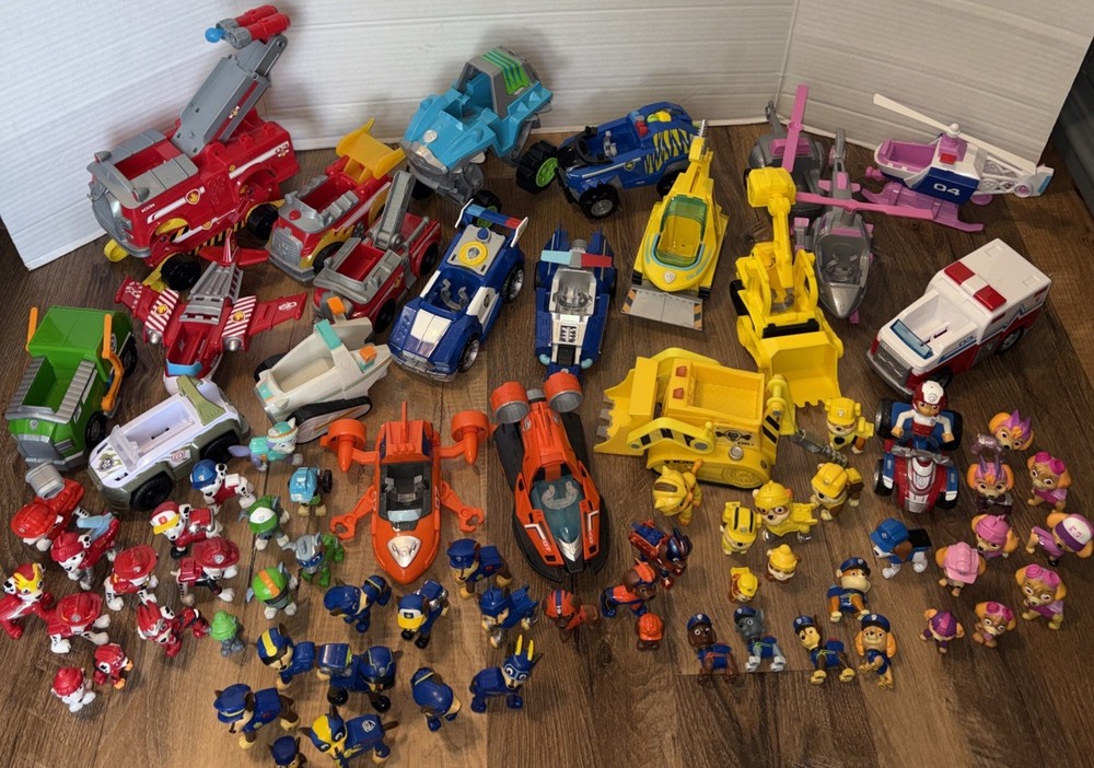 Paw Patrol Lot Figures Vehicles Al Marshal Ryder Skye Everest Zuma