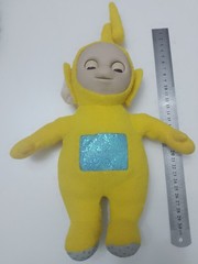 Tellytubbies Laa-Laa Golden Bear 1996 Play Learn W/ Sleepy Time Eyes vintage TOY