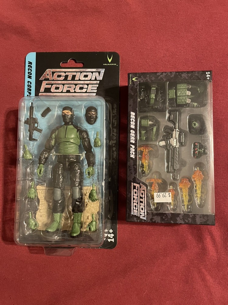 VALAVERSE ACTION FORCE RECON CORPS FIGURE AND RECON WEAPONS PACK SET NEW