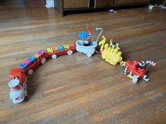 Dr. Seuss Cat in the Hat 5pc Toy Train Set w/ Alphabet Blocks, Rare Vintage Item