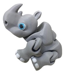 3D Printed Rammer Rhino Figure Mini – Articulated Animal