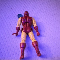 iron man action figure plastic red beige w/ blast