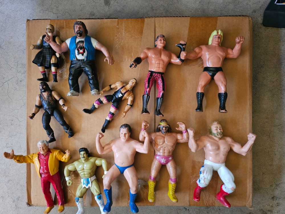 Vintage wwf wwe ljn titan sports jakks wrestling figures lot owen hart mankind