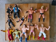 Vintage wwf wwe ljn titan sports jakks wrestling figures lot owen hart mankind