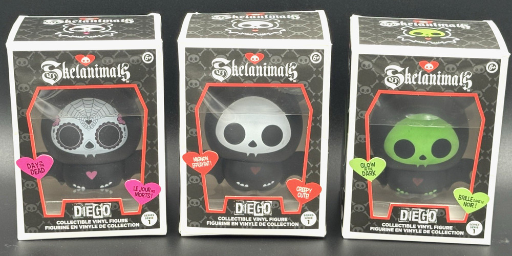 Skelanimals Diego Bat Series 1 Full Set of 3 Figures 2025 Hasbro NIB