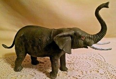 ELEPHANT FIGURE TOY MAJOR PLASTIC 1987 VINTAGE GRAY WHITE WONDERFUL NATURE.