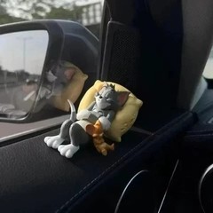Tom & Jerry Cartoon Figurines Cute Cat Mouse Desk Ornament Toy Decoration car***