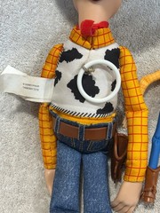 Pixar Disney Toy Story Thinkway 15″ Woody Doll & Hat + Woody Figure (Works)