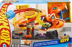 Pizza Slam Cobra Attack Playset with 1 Toy Car – 3 Random Racing Paths Fun!