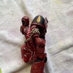 Warhammer 40K Space Marine Action Figure Red/Black/Gold w/ Sword & Helmet