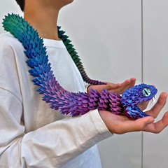 35.5-Inch 3D Printed Snake Model – Movable Teeth, Flexible Joints, Stress Relief