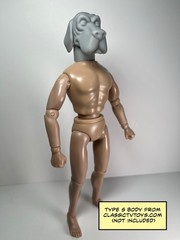 Police Dog Man Custom Action Figure Head 1:9 or 1:6 Mego