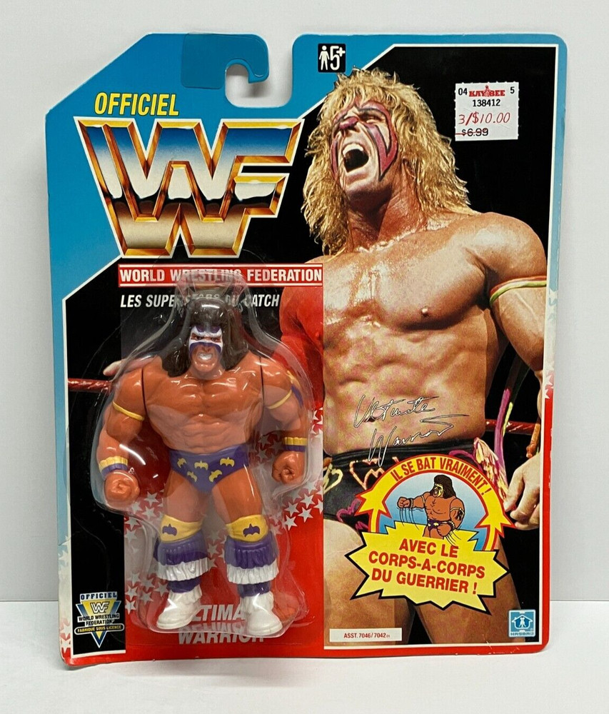 1991 WWF Hasbro ULTIMATE WARRIOR action figure (French carded)