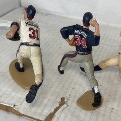 Lot Of 4 Figures 1989 Babe Ruth & Gehrig Yankees & 2000 Millwood & Maddux Braves