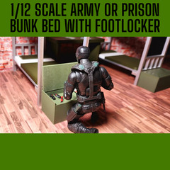 MILITARY or PRISON BUNK Bed With Free Footlocker. G.I. Joe Classified, Marvel