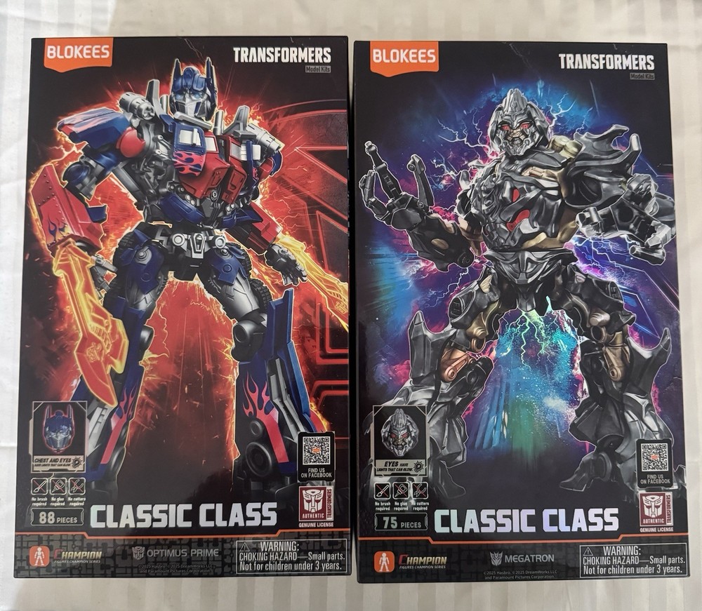 BLOKEES TRANSFORMERS CLASSIC CLASS OPTIMUS PRIME & MEGATRON SET (2007) NIB 🔥🔥