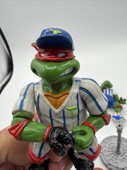 Playmates 1991 TMNT Sewer Sports Lot Leo Mikey Ralph Football Baseball