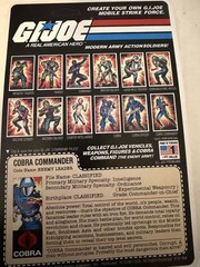 gi joe cobra commander 1982 Mickey Mouse Recarded Reproduction Card