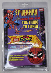 Vintage Spiderman Toy Web Shooter Water Ball 2001 Marvel Catpro Balzac NOS