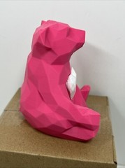 Valentine’s Day Pink Bear w/ Heart Geometric 3.5” Figure Plastic Cute Gift New