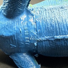 Vintage Stegosaurus Figure Dor Mei No. 1034342 Blue Green Yellow 16” Long