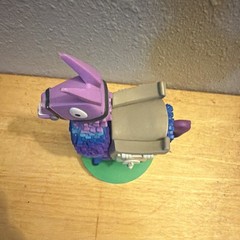 Fortnite Loot Llama Figure Plastic Purple Blue Green Gray w/ Display Stand